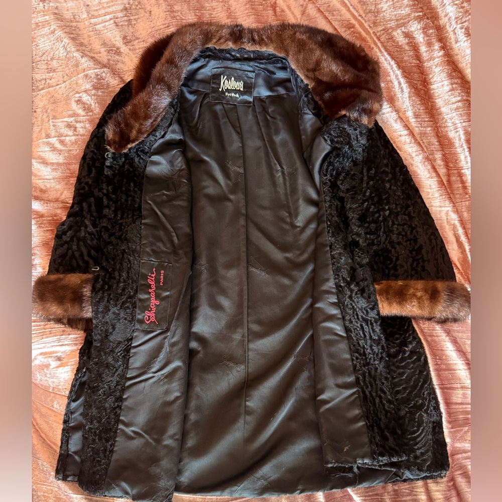 SOLD-1950’s Elsa Schiaparelli Paris Couture 
Persian Lamb & Mahogany Mink